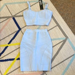 Brand new Baby blue body-con two-piece outfit